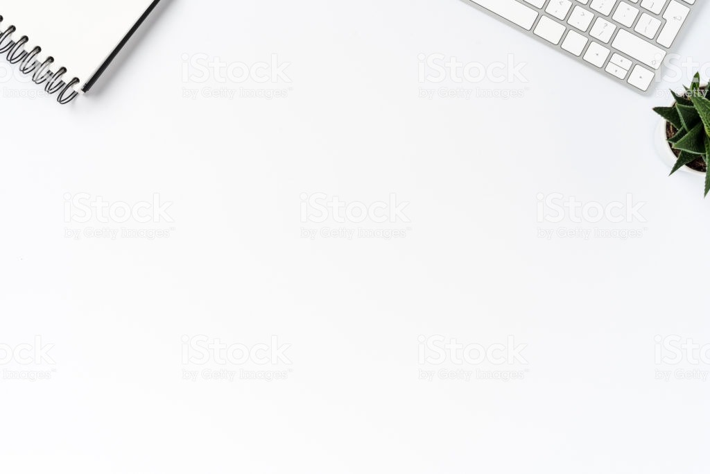 Elegant office desktop. Top view